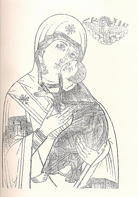 MADRE DE DIOS DE VLADIMIR. Siglo XVII.